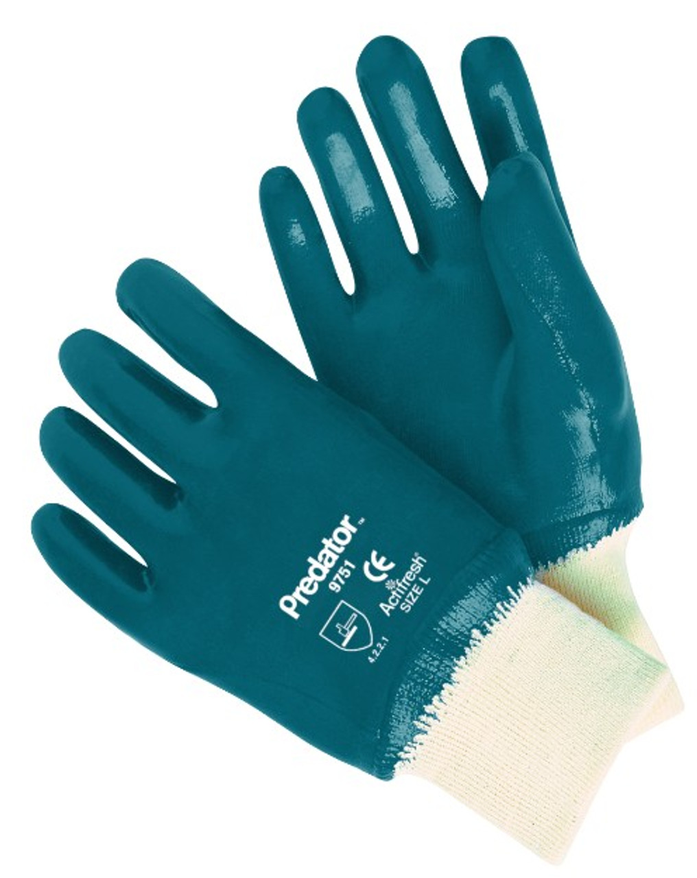 PREDATOR FULLY COATED NITRILE W/KNIT WRIST