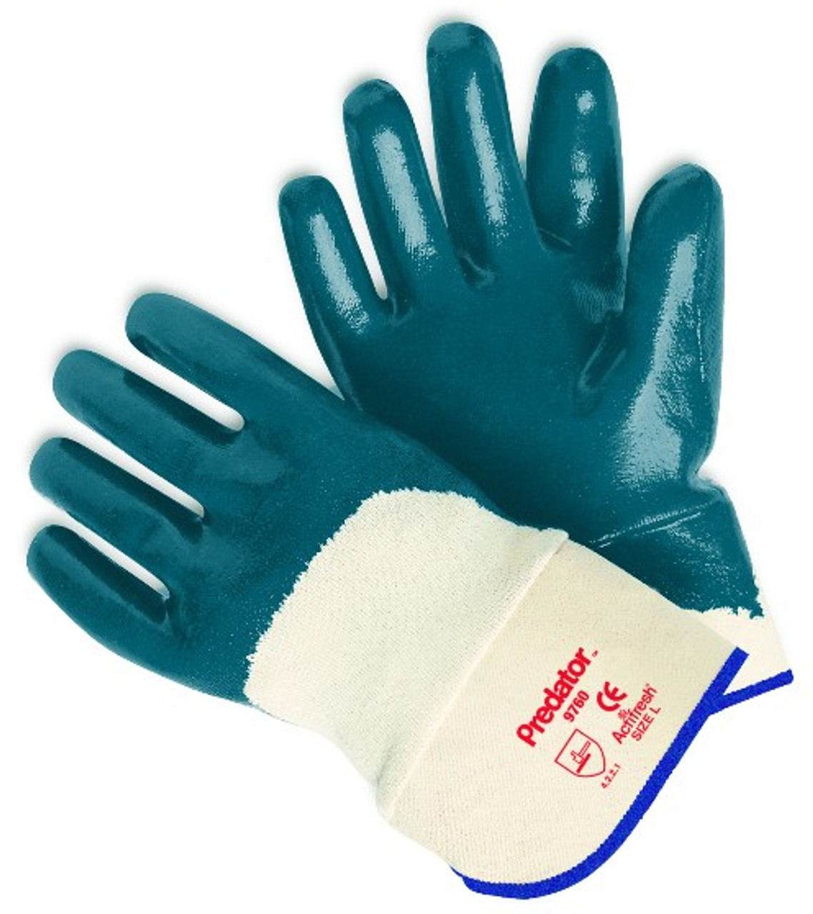 NITRILE COAT PALM JERSEY SAFETY CUFF - L