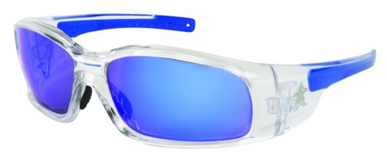 SWAGGER CLEAR FRAME, BLUE DIAMOND MIRROR LENS