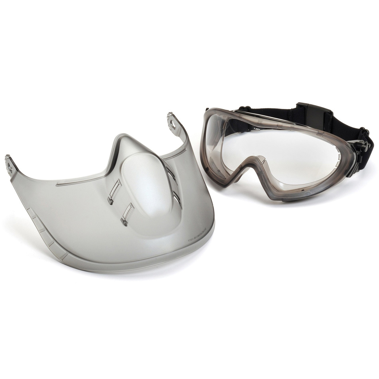 GRAY FRAME/CLEAR ANTI-FOG LENS W/ FACESHIELD