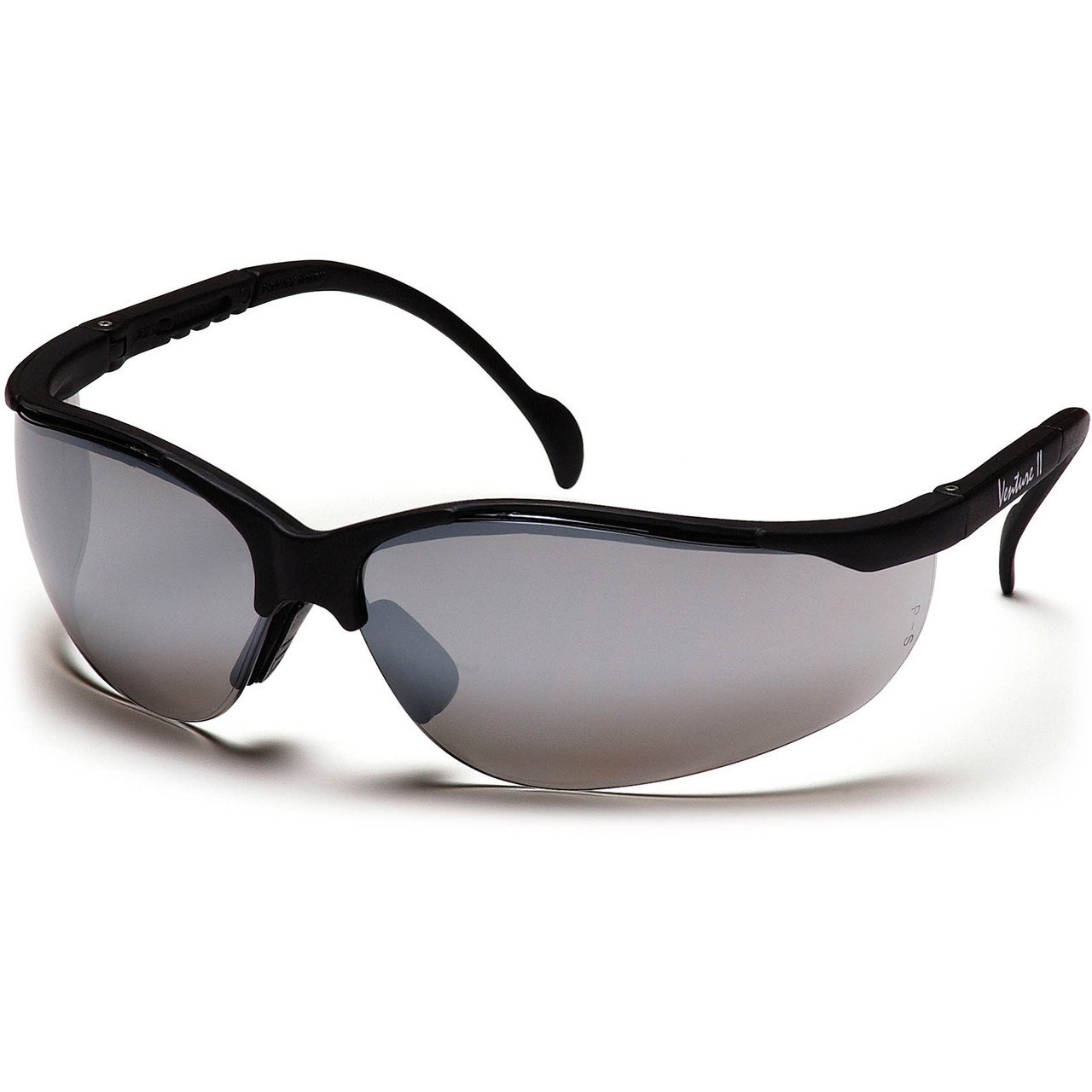 VENTURE II BLACK FRAMESILVER MIRROR LENS