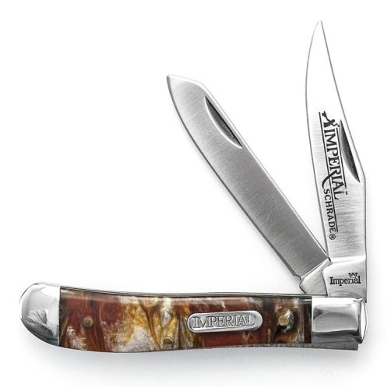 IMPERIAL MED TRAPPER, BROWN MARBLE HANDLE