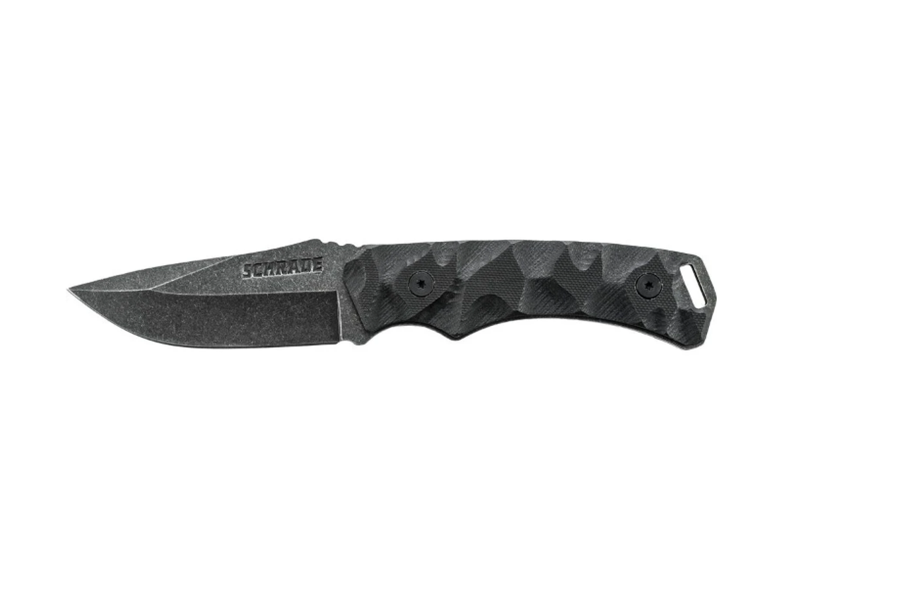 SCHRADE STONE WASHED FIXED BLADE & SHEATH