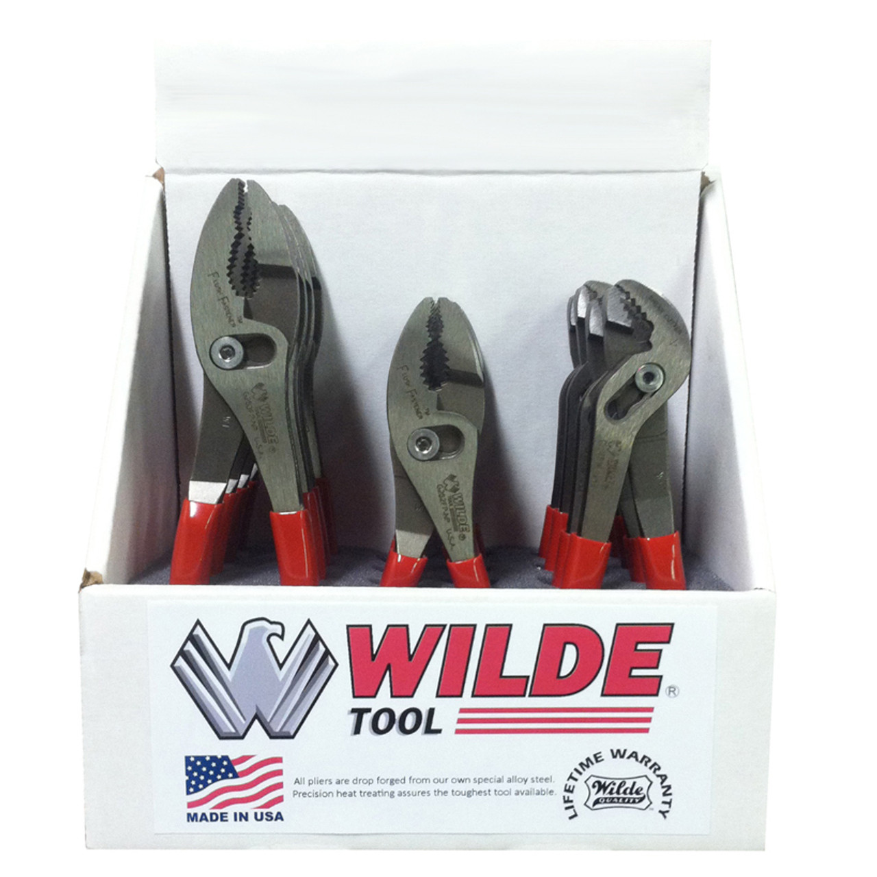 12 PIECE SLIP JOINT PLIERS DISPLAY-FLUSH FAST