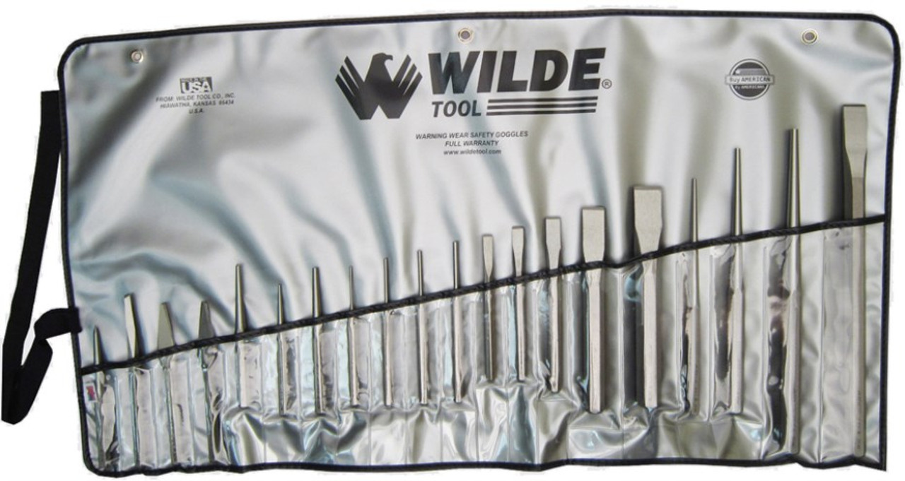 20 PIECE PUNCH & CHISEL SET, NATURAL FINISH