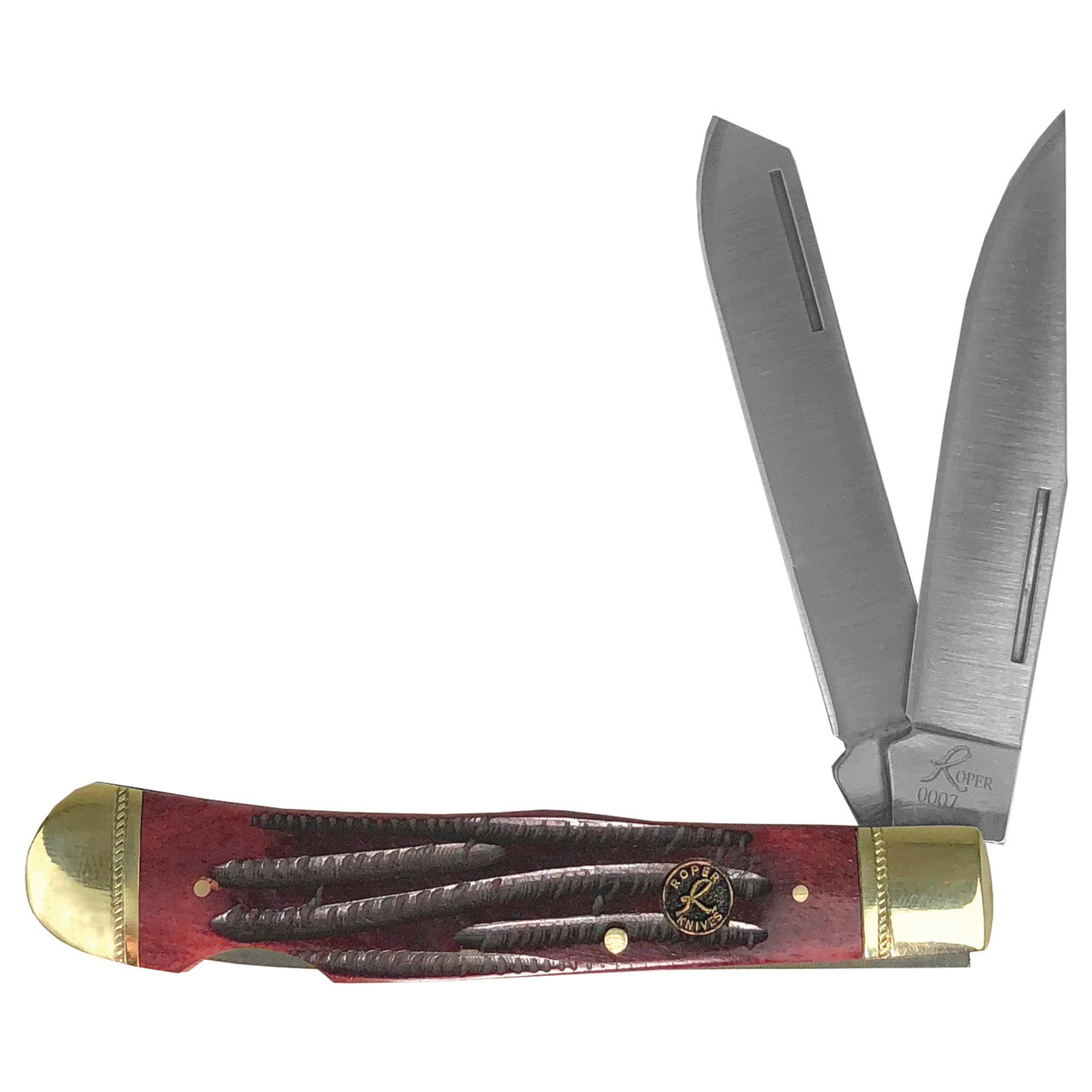 ROPER DOUBLE ACTION LOCKBACK, RED JIGGED BONE