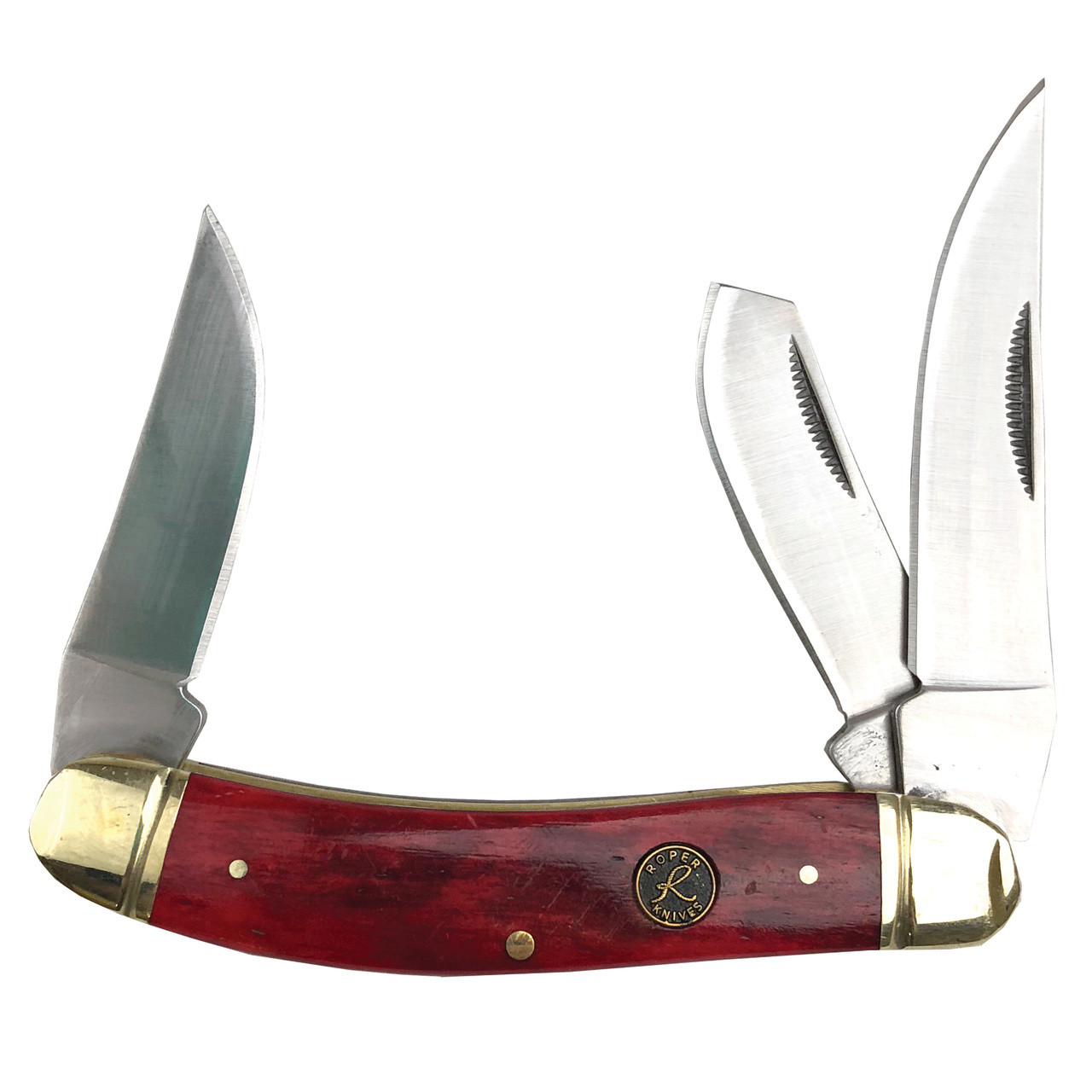 ROPER 3 3/4" SOW BELLY STOCKMAN, RED BONE