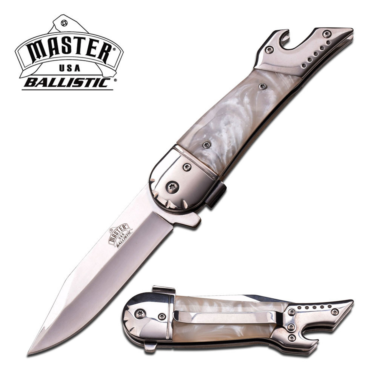 MASTER 4.6" SPRING ASSIST LEG KNIFE, ACRYLIC