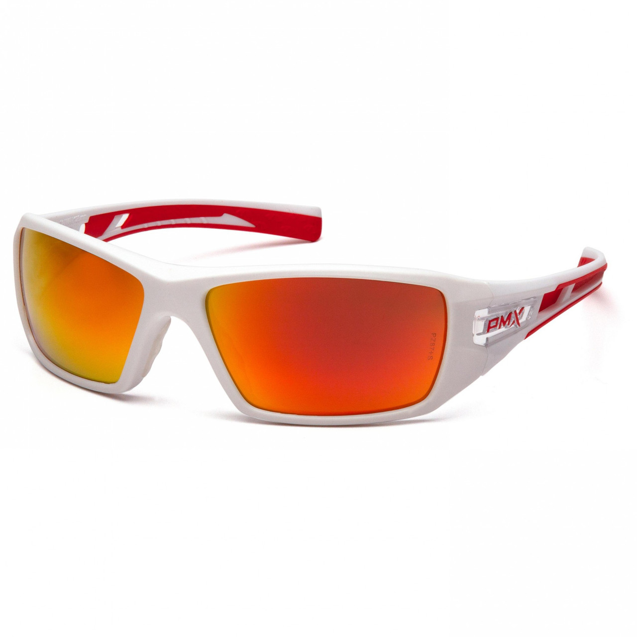 VELAR WHITE/RED FRAME W/ SKY RED MIRROR LENS