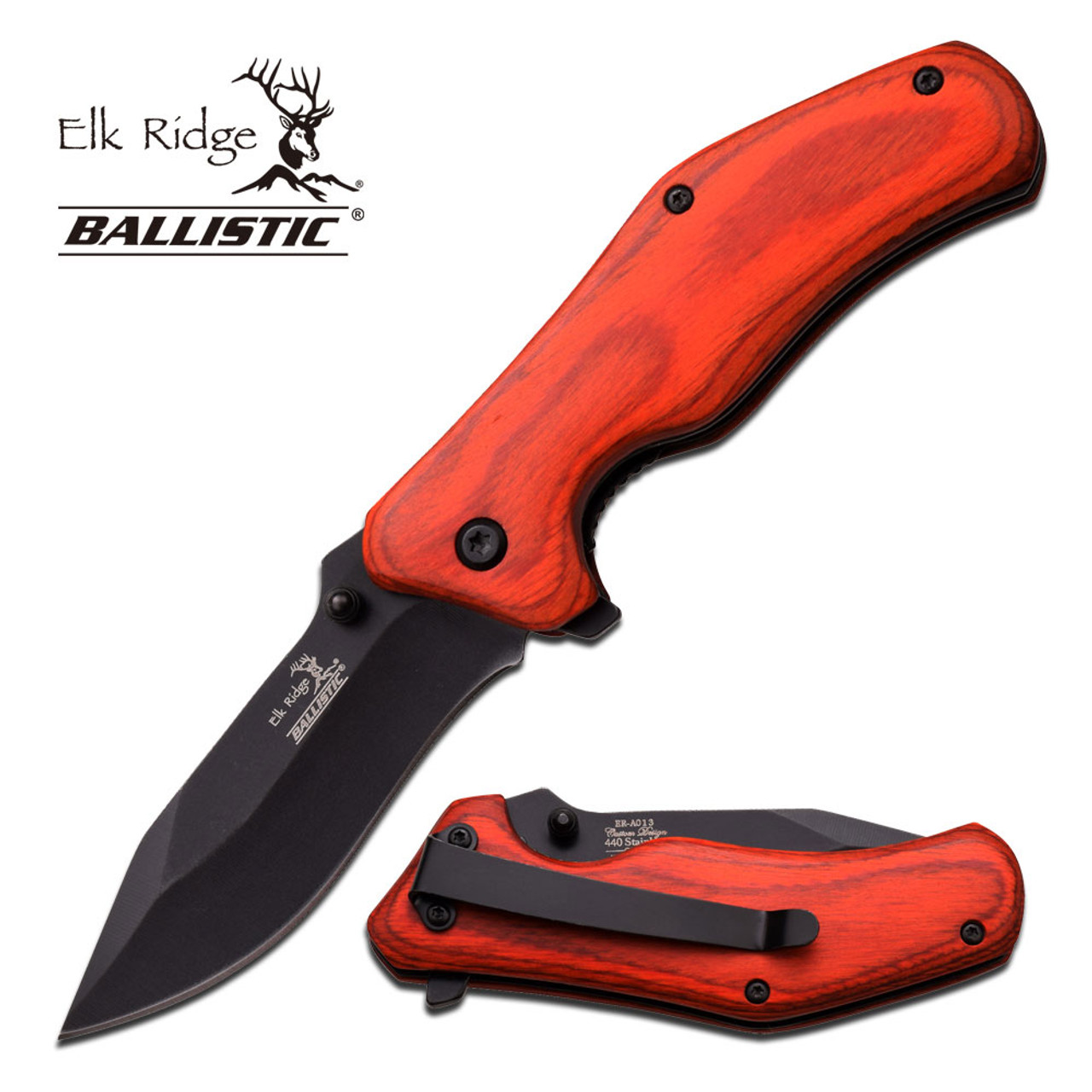 ELK RIDGE 4.1" CLSD, ASSISSTED, RED WOOD HNDL