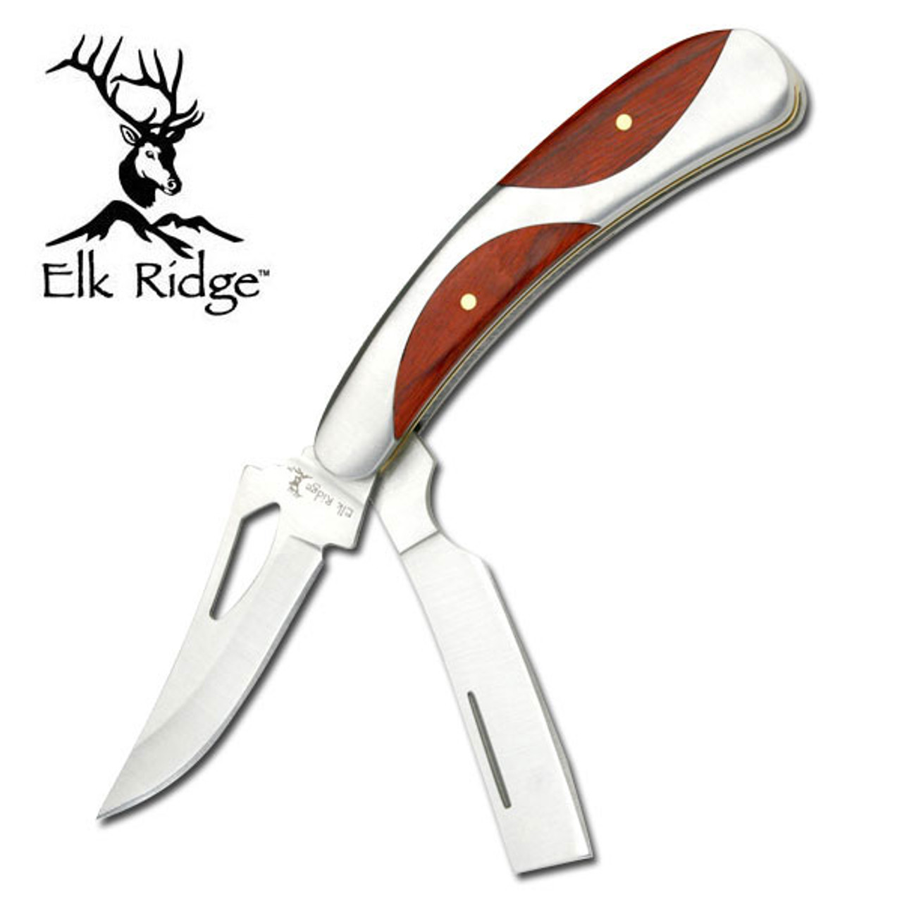 ELK RIDGE 3.5" CLSD, STAINLESS & PAKKAWOOD