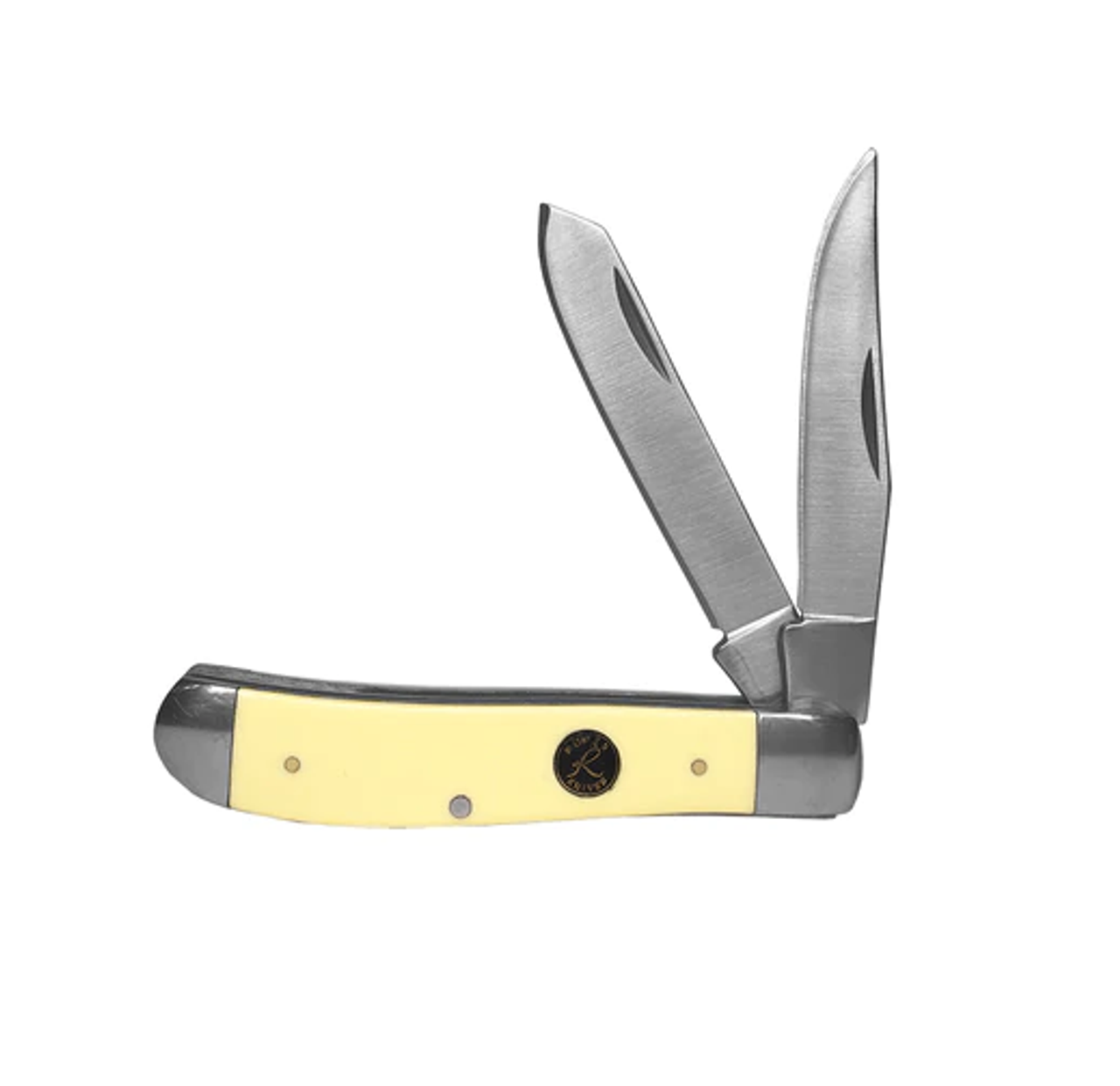 ROPER PECOS 3.5" MED TRAPPER, CREAM COLOR DELRIN HNDL