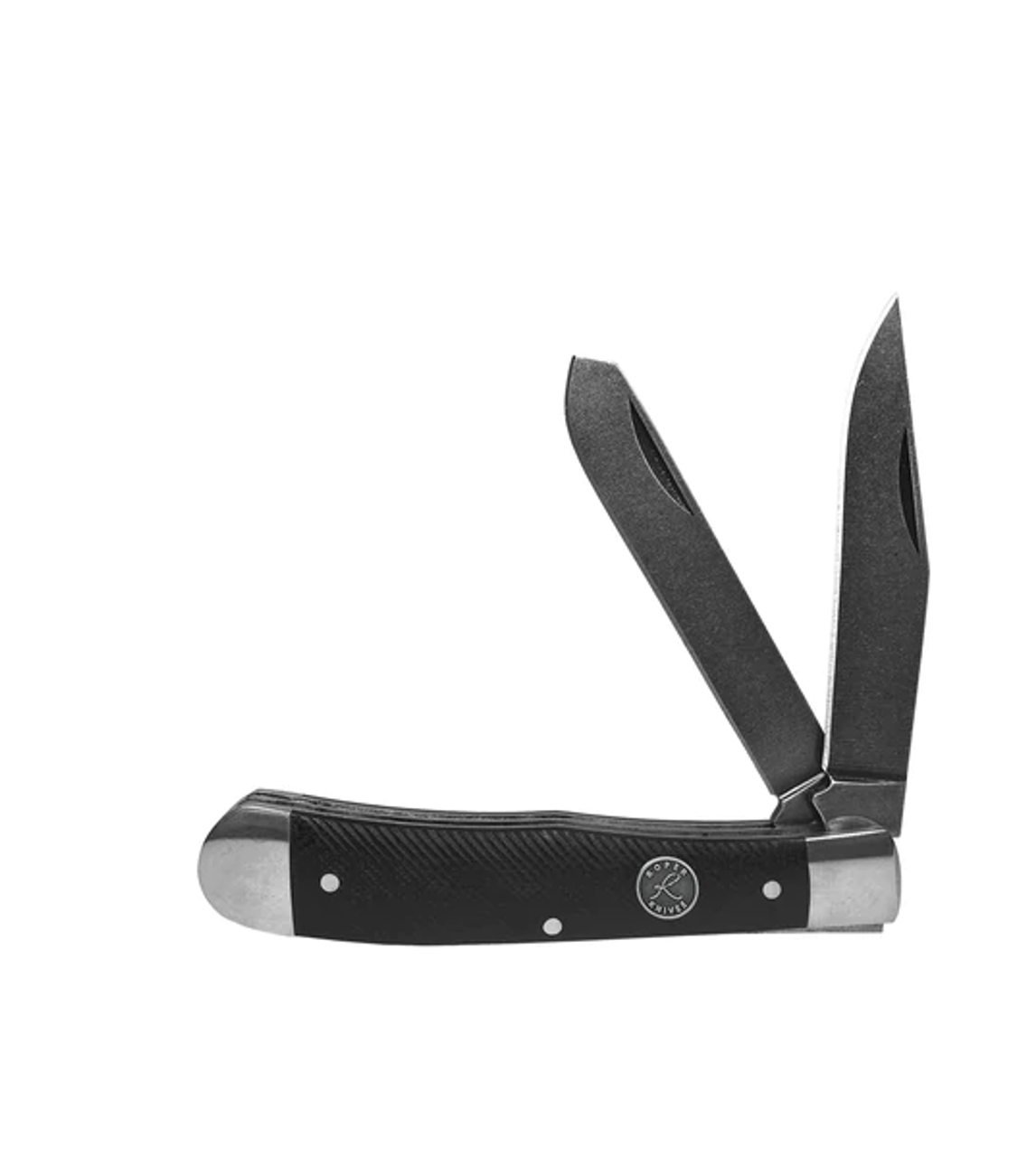 ROPER BLACKJACK 4 1/8" TRAPPER, D2 STONEWASH/G10 HNDL