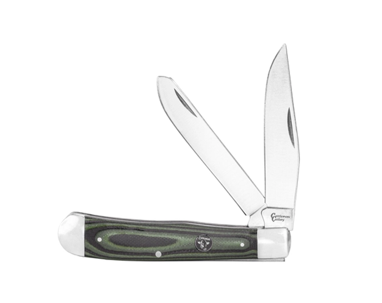 CATTLEMAN COWHAND SERIES 4 1/8" TRAPPER, GREEN G10 HNDL