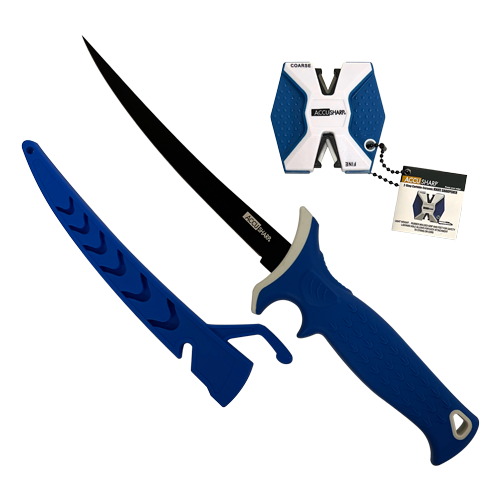 ACCUSHARP 6.5" FILLET KNIFE W NON-SLIP GRIP AND SHARPENER