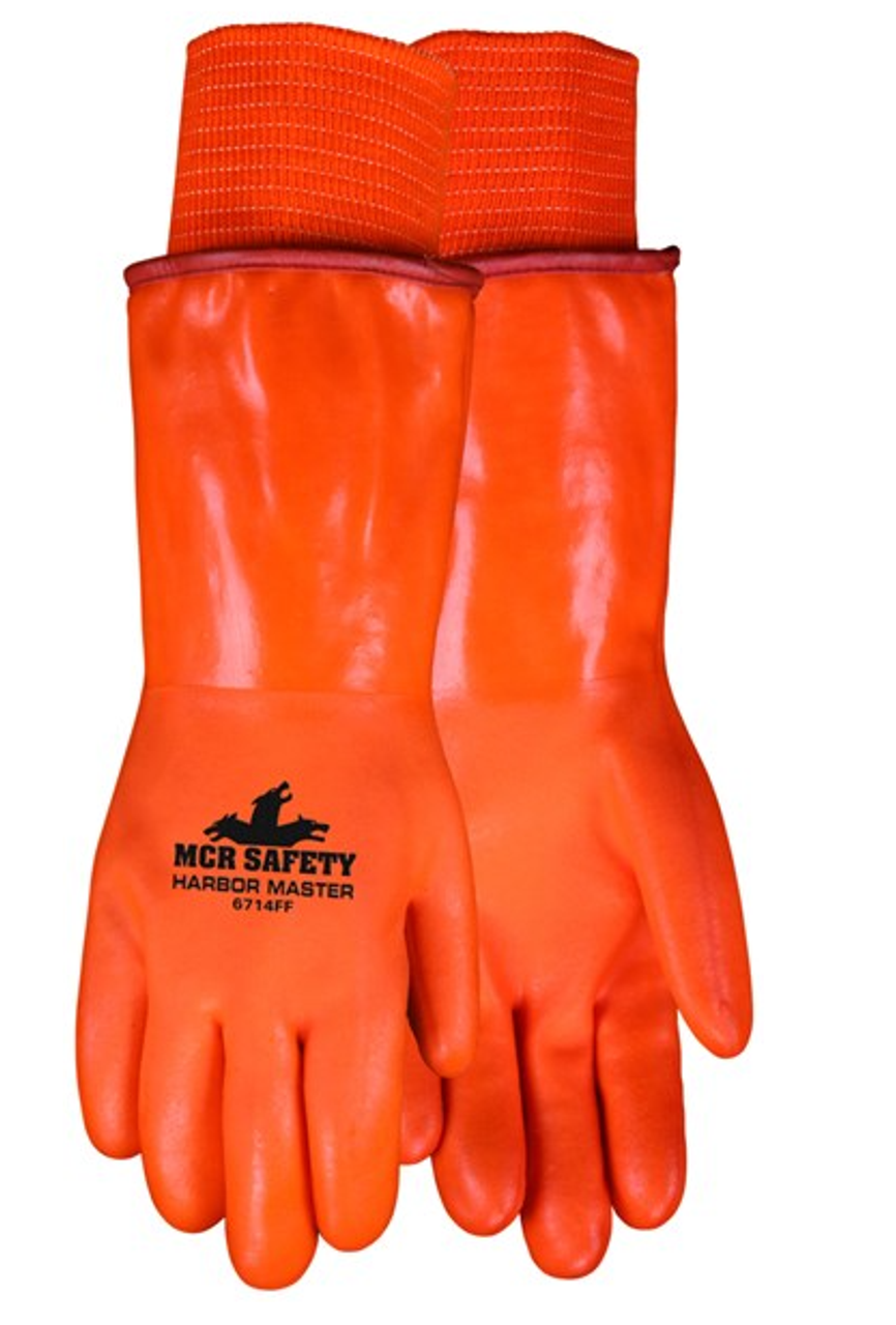 Buy wholesale Fleece Lined Leather Gloves Woman - Orange