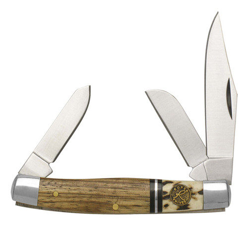 ROPER 3 7/8" STAG/WOOD STOCKMAN, CARBON STEEL