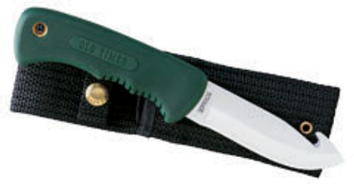 SCHRADE FIXED BLADE HUNTING KNIFE GRN. HNDLE.