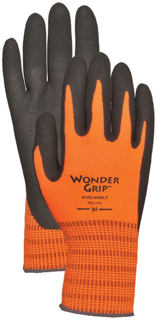 WONDER GRIP ORANGE POLY KNIT NITRILE PALM-S