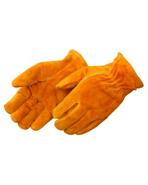 SPLIT COWHIDE W/ RED FLEECE LINING - S