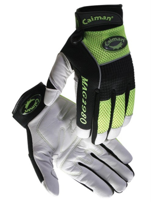 CAIMAN MAG HI-VIZ LIME W/ GOATSKIN PALM-XL