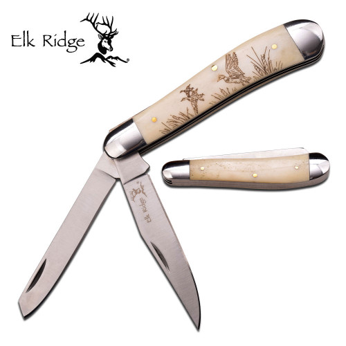 ELK RIDGE 4" TRAPPER W/ OX BONE, DUCK DESIGN