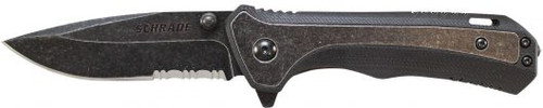 3.2" STONEWASH FINISH G10 HANDLE SERRATED -