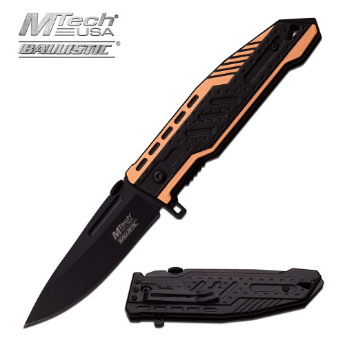 MTECH 4.75" ASSIST SS W/ BLK/GOLD ALUM HNDL -