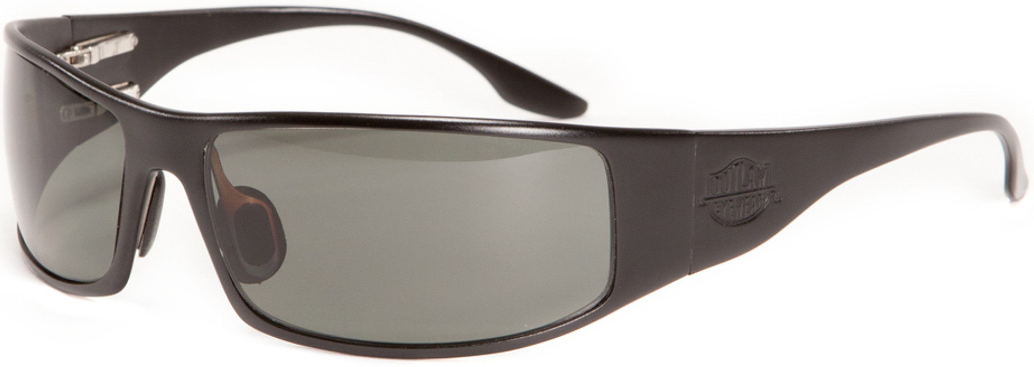 OutLaw Eyewear Fugitive TAC Military Combat and Motorcycle Aluminum Sunglass-  Black frame with Gray Polarized lenses - MetalSunglasses