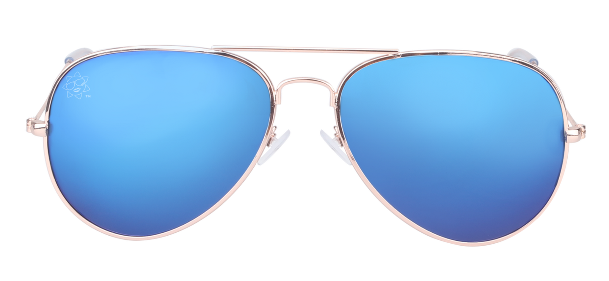 Sunkissed Aviator Sunglass with Blue and Orange Chrome lenses