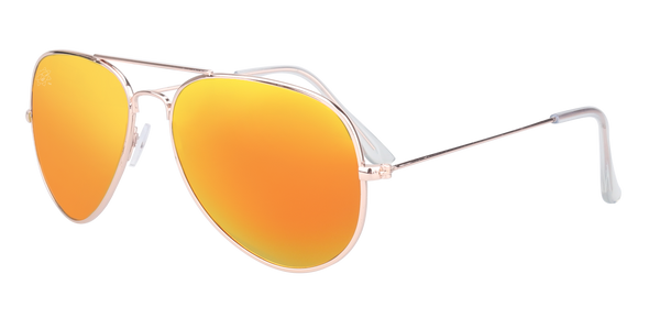 SunKissed Aviator 3025 sunglass, Gold frame with Sunburst Orange lenses