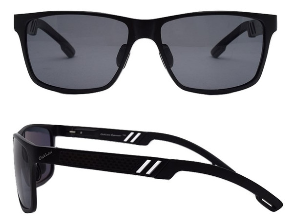 OutLaw Eyewear Wayfarer Mg sunglass Black frame with Polarized Gray lenses