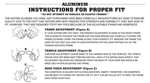 adjusting plastic sunglasses