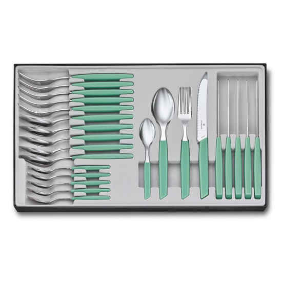 Victorinox Swiss Modern Bestekset 24-Delig pastel groen Victorinox Swiss Modern Bestekset 24-Delig pastel groen