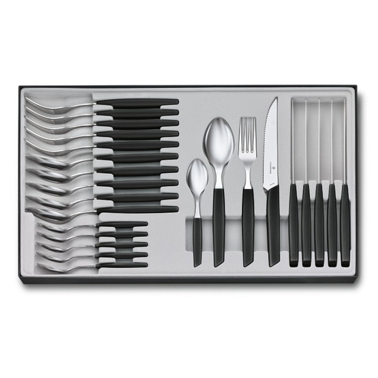 Victorinox Swiss Modern Bestekset 24-delig Mat Zwart Victorinox Swiss Modern Bestekset 24-delig Mat Zwart
