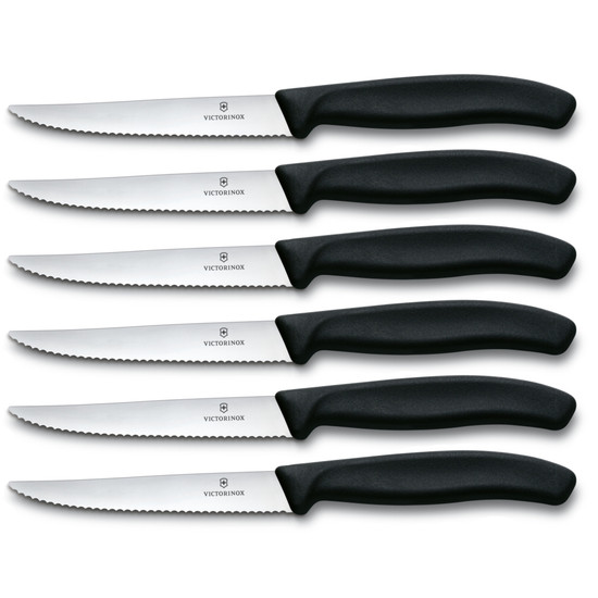 Victorinox Swiss Classic Steakmes 11 cm - 6 delig zwart Victorinox Swiss Classic Steakmes 11 cm - 6 delig zwart
