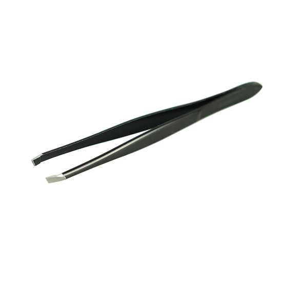 Homey's pincet - 9 cm - schuine punt - RVS - satin/matzwart 46H010-2-8cm Homey's pincet - 9 cm - schuine punt - RVS - satin/matzwart 46H010-2-8cm