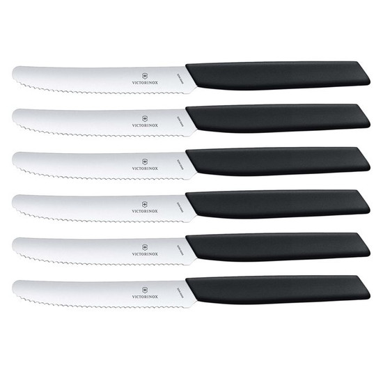 8711942011666, Victorinox, Swiss Modern, Tomatenmes 6x, 11cm, kartel, zwart 8711942011666, Victorinox, Swiss Modern, Tomatenmes 6x, 11cm, kartel, zwart