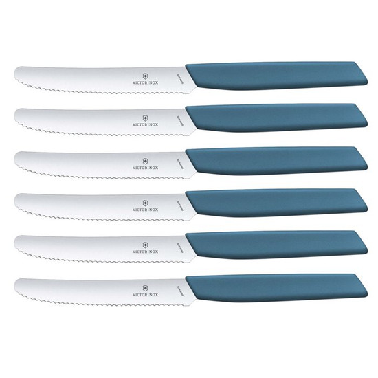 8711942011673, Victorinox, Swiss Modern, tomatenmes, 6x, kartel, 11cm, blauw 8711942011673, Victorinox, Swiss Modern, tomatenmes, 6x, kartel, 11cm, blauw