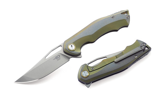 610877172719, Bestech Zakmes BT1708-A  Tercel 90mm  S35VN Titanium Goud 610877172719, Bestech Zakmes BT1708-A  Tercel 90mm  S35VN Titanium Goud