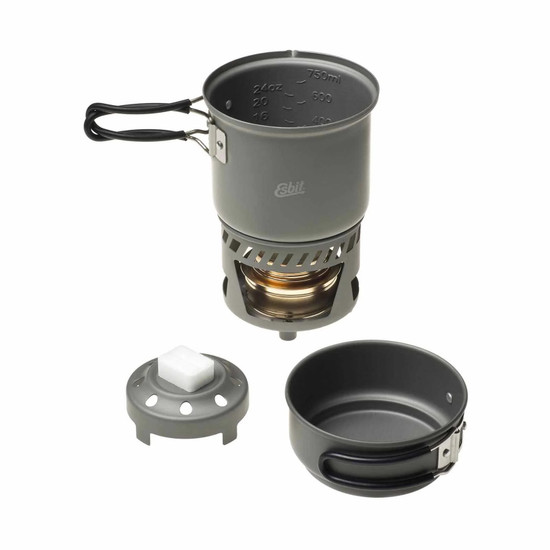 4260149870148, Esbit, Kookset, Pot, + ,Brander, Spiritus, Non-stick, 985, milliliter