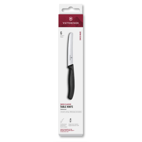 7613329191460 - Victorinox Swiss Classic Tafelmes 6st - 11cm - Zwart - Glad