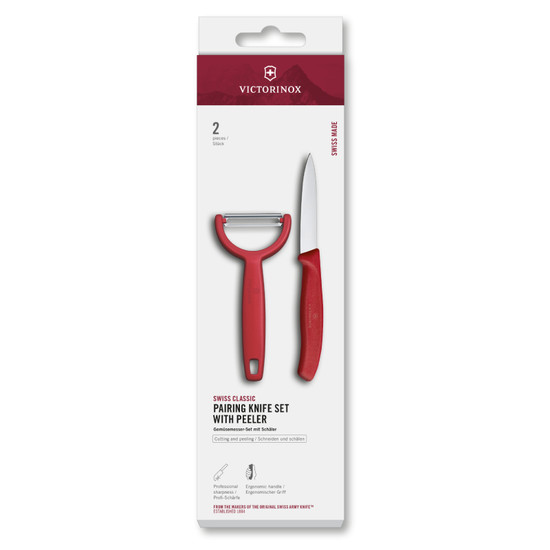 7613329191965 - Victorinox Swiss Classic Keukenset 2-delig - Y-dunschiller - Rood 7613329191965 - Victorinox Swiss Classic Keukenset 2-delig - Y-dunschiller - Rood