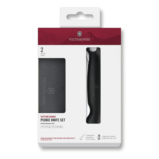 7613329192030 - Victorinox Swiss Classic Snijplankset - 2-delig - Zwart - RVS 7613329192030 - Victorinox Swiss Classic Snijplankset - 2-delig - Zwart - RVS