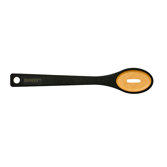 Homey's FIBR Pollepel met Gat – 34 cm – Zwart/Naturel