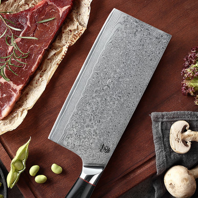 8711942017385 Homizu Japans Hakmes - 18 cm -  AUS10 damascus mes/G10 - geschenkverpakking - Sfeerfoto 1