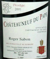 Roger Sabon Chateauneuf-du-Pape Cuvee Prestige 2001 750ml