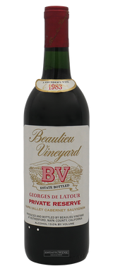 Beaulieu Vineyard Cabernet Sauvignon Georges De Latour Private Reserve Napa Valley 1983 750ml