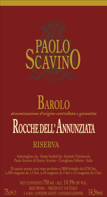 Paolo Scavino Barolo Riserva Rocche dell'Annunziata 2013 750ml