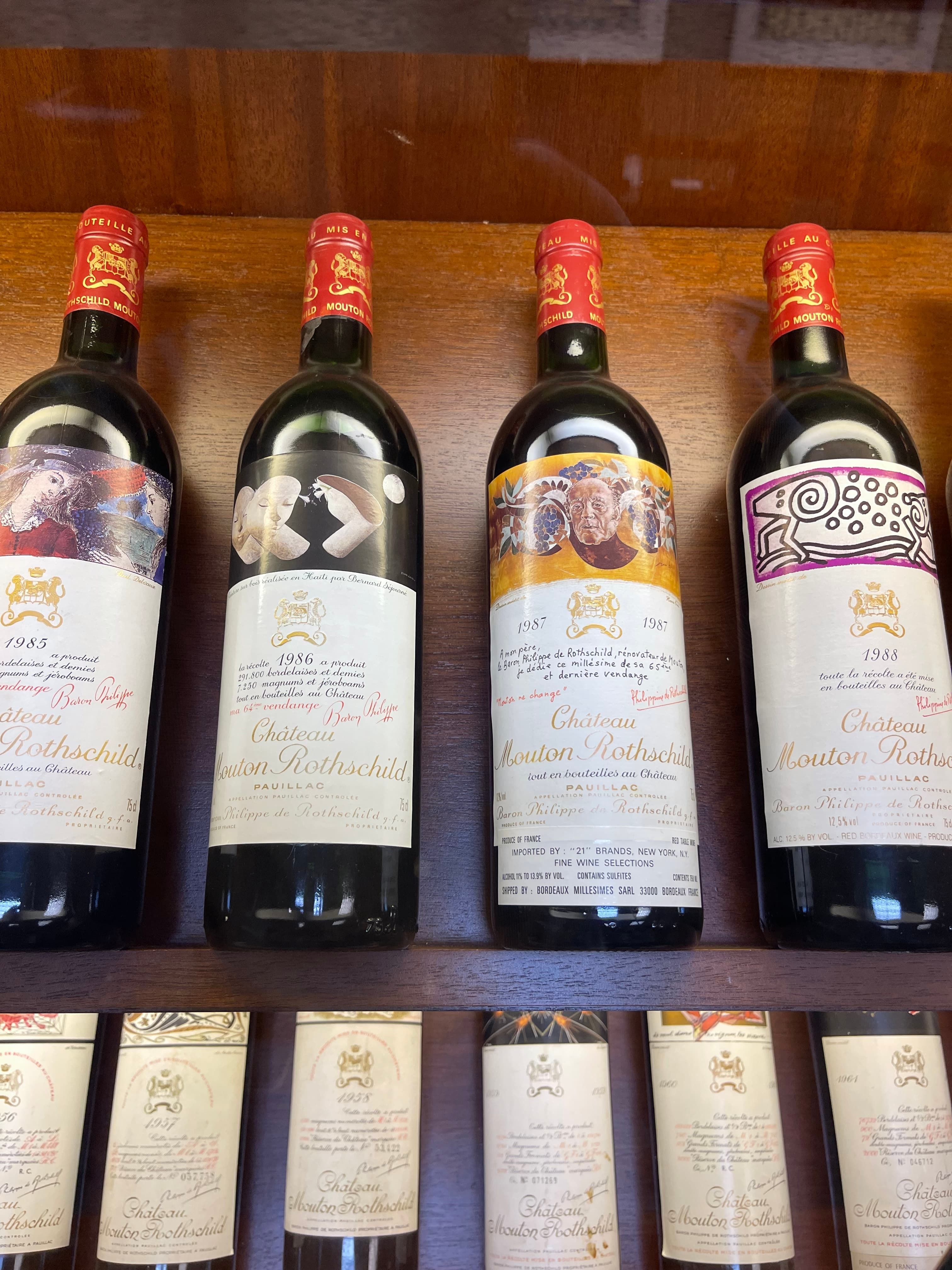 A wine bottle in a store